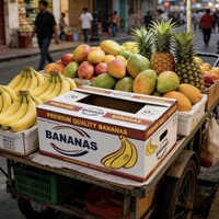 Boîtes en carton kraft pour fruits, emballages en carton pour bananes, litchis et mangues