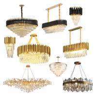 Lustre en cristal vintage européen moderne de luxe, luminaire suspendu décoratif doré pour hall d'hôtel, grands luminaires suspendus