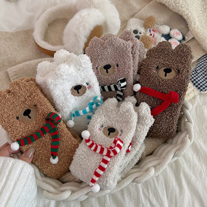 Chaussettes d'hiver épaisses en velours corail <span class=keywords><strong>pour</strong></span> femmes, douces et confortables, avec motif de dessin animé mignon, chaussettes de sol agréables, jolies chaussettes longues - Product Image 3