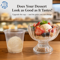 Bol à dessert en verre transparent, diamètre 94 mm, hauteur 77 mm, base 56 mm, bord festonné cannelé, coupe à glace sur pied, bol à sundae, logo personnalisé OEM