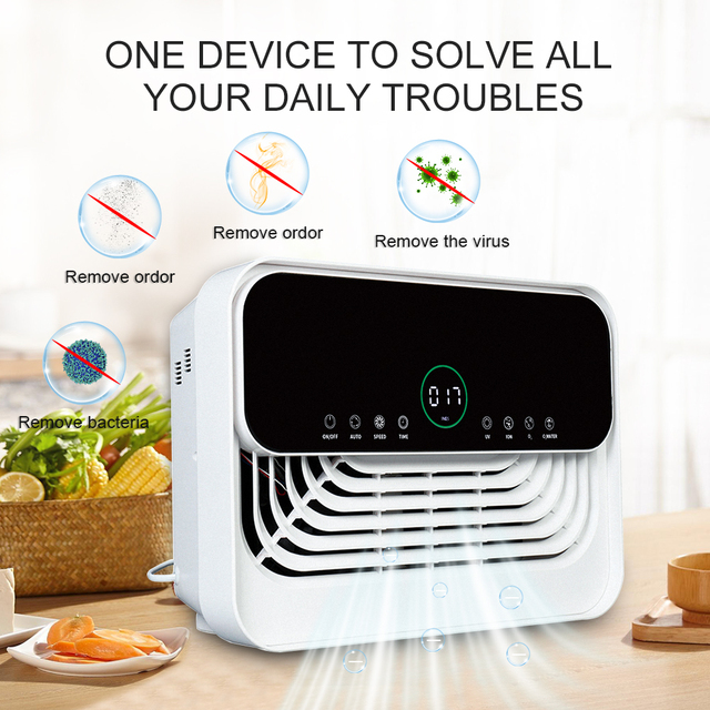 Smart Air Purifier WiFi APP Control UVC Ozone Negative Ion HEPA Filter Air Water Purifier Timer Remote Control for Home Office