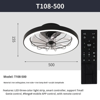 Ventilateur de plafond LED moderne et silencieux avec télécommande, en fer, contrôle intelligent pour salon, chambre et salle à manger