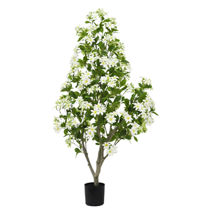 High-quality <b>Artificial</b> Plastic White-flower Windmill Jasmine Realistic <b>Artificial</b> Leaves 120CM Tall Indoor/<b>Outdoor</b> - Product Image 1