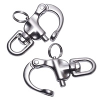 Manilles pivotantes en acier inoxydable avec anneau en D pour laisse de chien/porte-clés