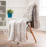 Couverture promotionnelle durable en fausse fourrure 100 % polyester, anti-acariens, utilisable quatre saisons, facile à nettoyer, économique, tricotée moderne