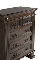 Commode traditionnelle en chêne massif, style mid-century modern, fabriquée à la main, 5 tiroirs, meuble de rangement autoportant pour chambre à coucher