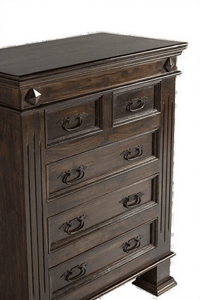 Commode traditionnelle en chêne massif, style mid-century modern, fabriquée à la main, 5 tiroirs, meuble de rangement autoportant pour chambre à coucher - Product Image 5