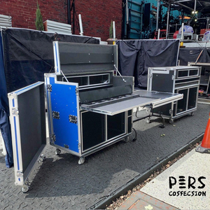 Tùy chỉnh chuyên nghiệp DJ Workstation trường hợp chuyến bay cho tc2go phát thanh truyền hình với bánh xe - Product Image 3