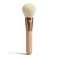 Pinceau à poudre compact beige mini personnalisé avec logo pour maquillage, accessoires de maquillage, outils de beauté, cadeau