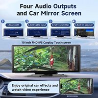 Estéreo Inalámbrico Portátil para Auto con Carplay - Pantalla Táctil HD IPS de 10.26 Pulgadas, Pantalla Android Auto para Auto, con Radio FM