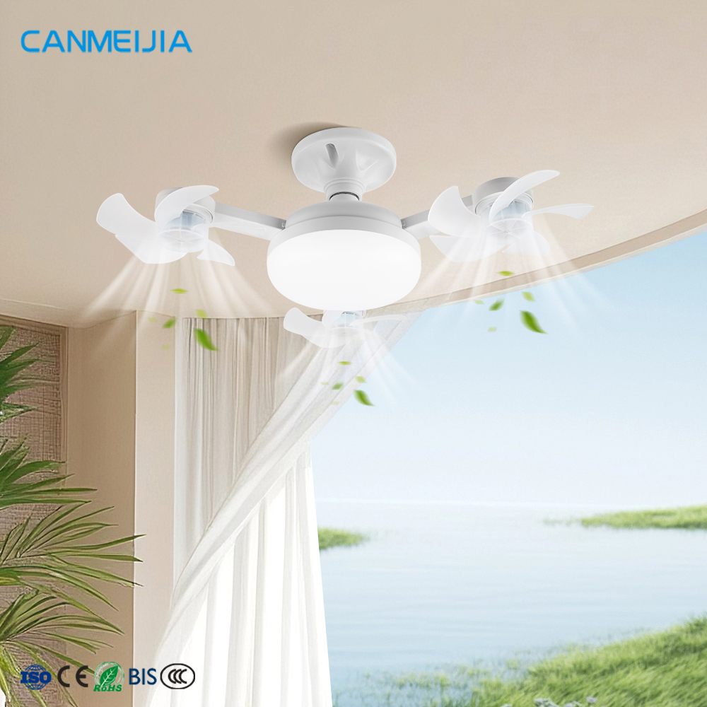 Modern Design E27 Electric Drone Silent LED Fan Lamp AC Motor 3 Strong Wind 40W/60W Dimming Integrated Ceiling Fan Light Pendant
