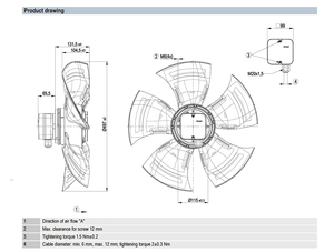 Ventilador axial de CA de 500 mm ebm-papst A4E500-AM03-02, ventilador de refrigeración industrial para sistemas HVAC y de condensación - Product Image 2