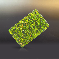 Feuille de paillettes transparentes 1/8 épaisses en or brillant Feuille acrylique scintillante pour la découpe au laser pour la gravure