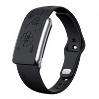 Tali Jam Tangan HMJ Silicone Laser Engraving untuk Whoop 5.0 MG Band, Ringan, Bernapas, Motif Bunga, Kemasan Kustom, Logo