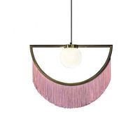 Lampe suspendue moderne en macramé doré avec pampilles, globe en verre, pour salon, chambre, café, bar, restaurant, hôtel, décoration