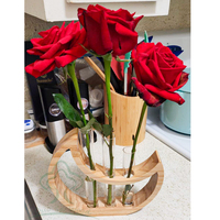 Vase en bois japonais simple pour hydroponie, support délicat pour fleurs, utilisation domestique, décoratif moderne