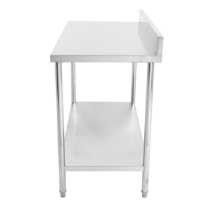 โต๊ะทำงานสแตนเลสเกรด NSF สำหรับงานเชิงพาณิชย์ พร้อมแผ่นกันน้ำกระเด็นสูง 4 นิ้ว และชั้นวางด้านล่าง - Product Image 3