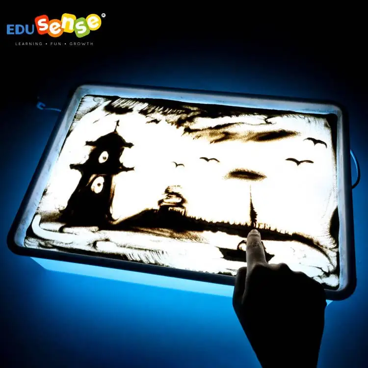 Дошкольная доска для рисования EDUSENSE со светодиодной подсветкой, обучающий стол для рисования, развивающие игрушки, детская волшебная доска для рисования