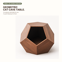 Table d'appoint multifonctionnelle de luxe en bois massif pour humains et animaux, design écologique protecteur, maison cachée pour chat/chien, moderne
