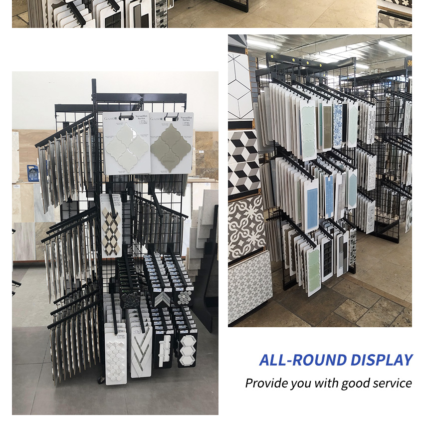 Wholesale Factory Floor Standing Mosaic Sample Showroom Rock Granite Quartz Stone Tile Display Rack Marble Mosaic Floor Stand