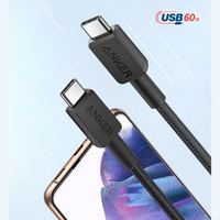 Câble Anker 322 USB-C vers USB-C 60W Max Tressé de 90 cm Compatible Téléphones, Tablettes et Ordinateurs Portables USB-C