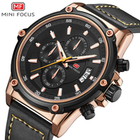 Jam Tangan Pria MINI FOCUS 0175G Klasik Bisnis Kasual Kronograf Kulit Tahan Air Bercahaya Jam Tangan Quartz