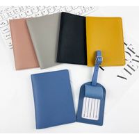 Porte-billets d'avion personnalisé avec logo, sac de documents, crochet de sécurité pour bagages, porte-passeport en cuir PU, ensemble d'étiquettes de bagages, boîte cadeau