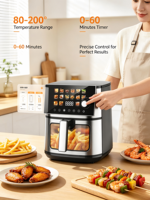 Lot de 4 éléments chauffants en acier inoxydable pour friteuse à air chaud 8L, intelligente, sans huile, pour la cuisson domestique, avec protection contre la surchauffe, numérique, en promotion