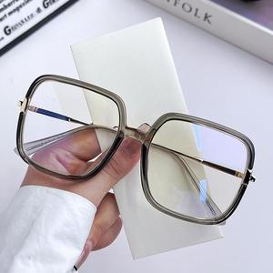 Les grandes lunettes à monture noire rouge pour femmes peuvent être assorties à un certain nombre de degrés pour montrer <span class=keywords><strong>le</strong></span> visage <span class=keywords><strong>petit</strong></span> maquillage dieu anti-bleu moi - Product Image 2