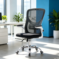 Chaise de bureau ergonomique en maille au design minimaliste, réglable, pour le bureau à domicile, les visiteurs et les réunions