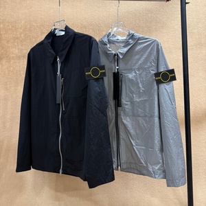 Designer brand casual fashionable stone <b>jacket</b> Outdoor metal nylon island waterproof <b>zipper</b> <b>jacket</b> For men - Product Image 3