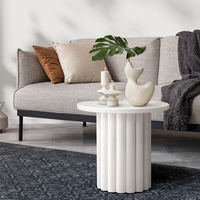 Ensemble de table basse centrale en bois noir en forme de nuage nordique moderne