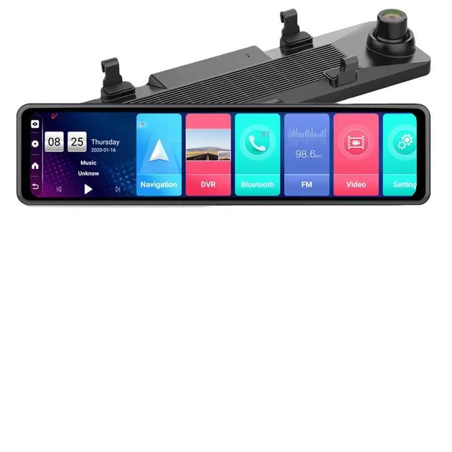 4G + 32G Android 8.1 12 ''Auto Achteruitkijkspiegel Streamen Media Dual Lens 1080P Camera Adas dvr Dash Cam 4G Wifi Gps Navigator Dashcam