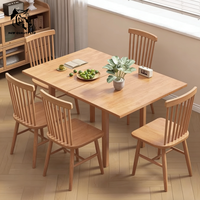 Table à manger pliante en bois, nouveau design, meubles pour la maison, fabrication en usine, prix avantageux, logo personnalisé, petit MOQ, prête à être expédiée.