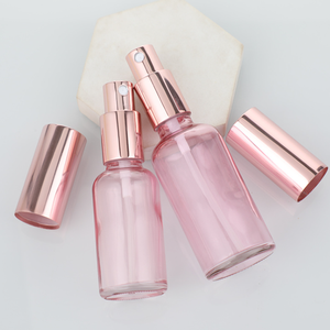 Botellas de Spray de Vidrio Rosa de 5-100 ml con Logotipo Personalizado, con Bomba Dorada Rosa, Atomizadores de Cosméticos Recargables - Product Image 1