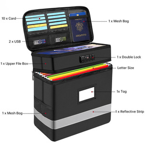 Boîte à documents ignifuge 31x15x33cm, étanche avec serrure pour le stockage de contrats et de papiers de valeur - Product Image 2