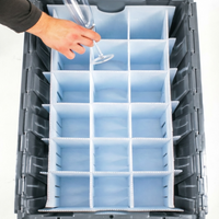 Boîte de rangement en plastique ondulé pour verre, insert de séparation en plastique pour caisse d'expédition, vente en gros