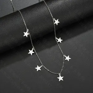Collana da donna in acciaio inossidabile placcato oro 18K Infinite piccole stelle per occasioni regalo 2022 - Product Image 5