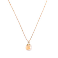 Collier YWXS tendance en alliage plaqué or avec chaîne simple et pendentif étoile fluorescente en verre pour fille