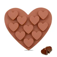 Amazon Hot Sale10pcs Hartvormige Chocolade Food Grade Silicone Mold Fondant Cake Decoratieve Chocolade Mould Bakken Gereedschap
