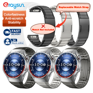 Eraysun Unisex da uomo comodo <span class=keywords><strong>cinturino</strong></span> in metallo per orologio <span class=keywords><strong>Huawei</strong></span> <span class=keywords><strong>Watch</strong></span> GT6 Pro titanio lega di bambù-cinturini in acciaio fantasia - Product Image 2