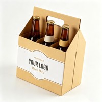 Boîte d'emballage biodégradable personnalisable en gros avec poignée, pour 4, 6, 8 ou 12 packs de bière, café ou boissons, en papier – Conception gratuite