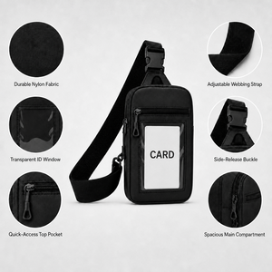 Bolso Bandolera Mini <span class=keywords><strong>de</strong></span> Nylon Personalizado con Ventana Visible para Colección <span class=keywords><strong>de</strong></span> Fans <span class=keywords><strong>de</strong></span> Comic Con y Tarjetas <span class=keywords><strong>de</strong></span> Fotos <span class=keywords><strong>de</strong></span> Celebridades - Product Image 2