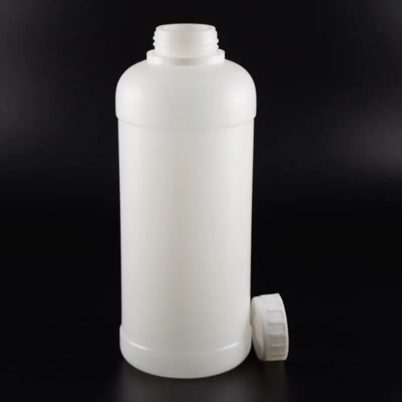 Fábrica de venda de pead 500ml 1000ml de plástico química 32 oz 1l frasco de HDPE branco