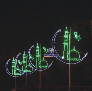 Luce Decorativa a LED per Ramadan ed Eid, Decorazione per Eventi all'Aperto, Forniture per Feste, Struttura in Acciaio, Illuminazione Stradale Natalizia per Esterni - Product Image 2