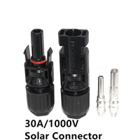 Connecteurs solaires photovoltaïques DC 1000V 30A étanches IP67, ensembles mâle-femelle