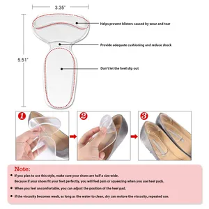 Vente en gros coussinets de talon en silicone anti-usure et anti-dérapant coussinets demi-taille transparents invisibles coussins absorbant les chocs de massage quantité minimale de commande 2 ensembles