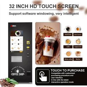 Afen High-End Quality Coffee Vending Machine Fresh Ground Coffee Vending Machine With 22 Inches Touch Screen
