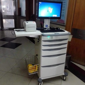 รถเข็นคอมพิวเตอร์เคลื่อนที่สำหรับพยาบาล รุ่น Joyful Abundance Mobile Nursing Workstation Slv-C402B ทำจากโลหะ สำหรับใช้ในโรงพยาบาล - Product Image 1