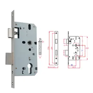 Corpo della serratura da infilare europeo corpo della serratura da infilare in acciaio inossidabile per serratura della porta in PVC/UPVC per porte in metallo